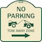 Signmission No Parking Tow-Away Zone W/ Right Arrow Heavy-Gauge Aluminum Sign, 18" x 18", TG-1818-23606 A-DES-TG-1818-23606 - alternate 1